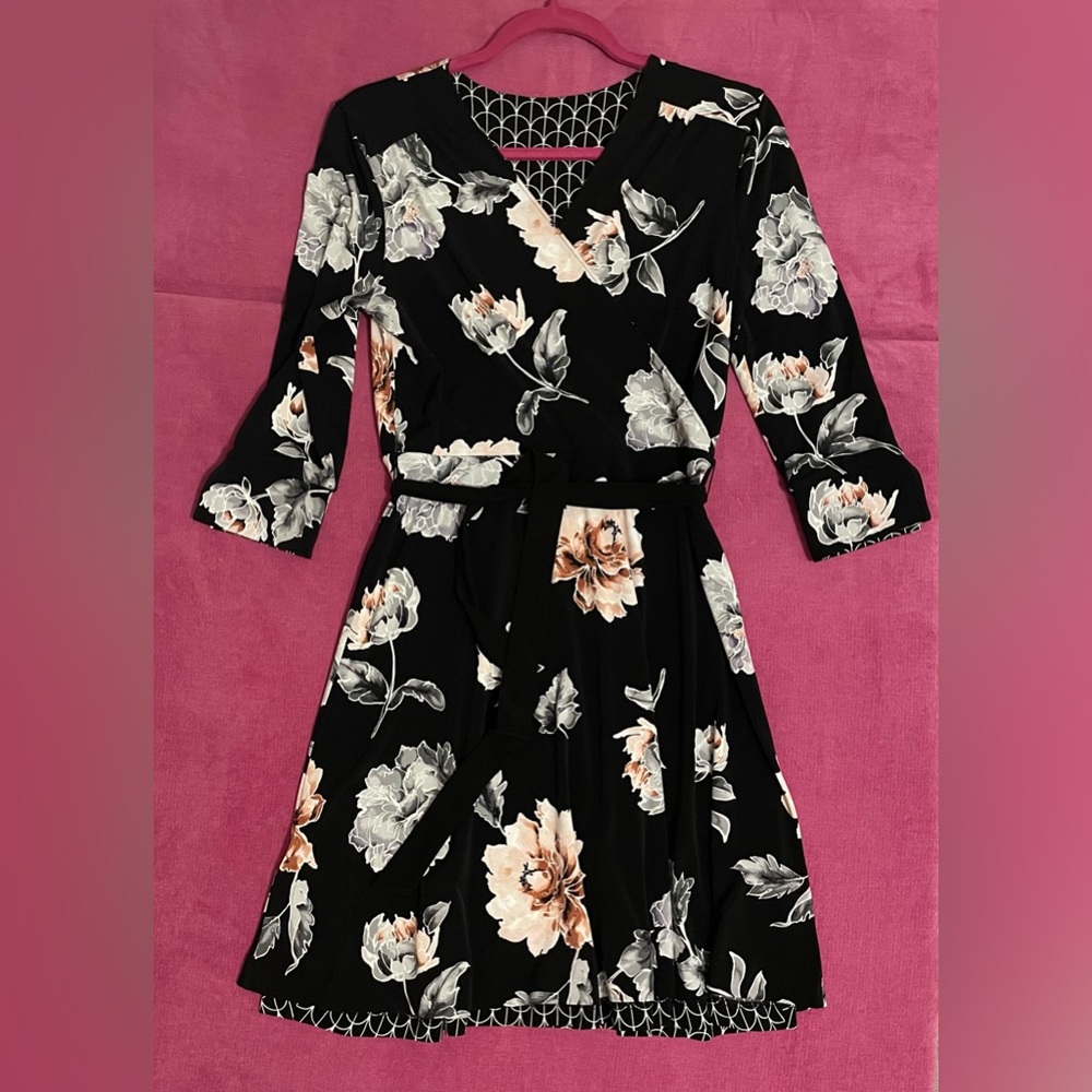 WHBM Reversible Floral/Geo Print Dress